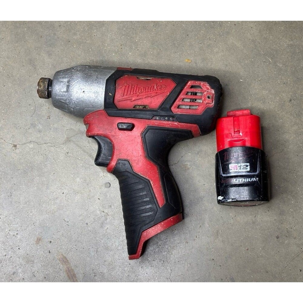 Milwaukee 2462-20 M12 Li-Ion 1/4"" Cordless Hex Impact Driver with 1 M12 Battery